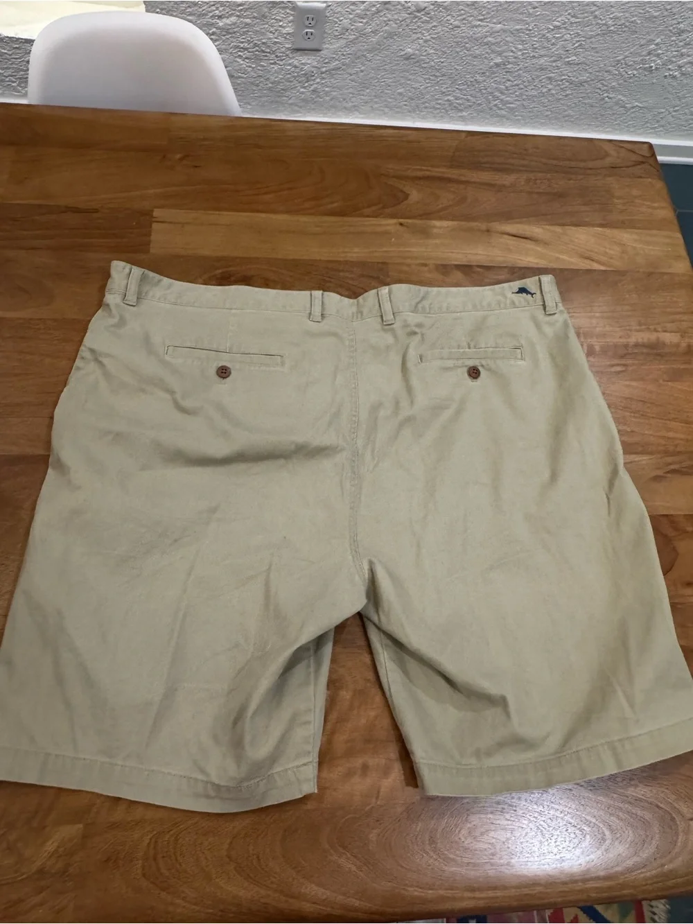 Tommy Bahama Beige Ribbed Flat Front Cotton Shorts